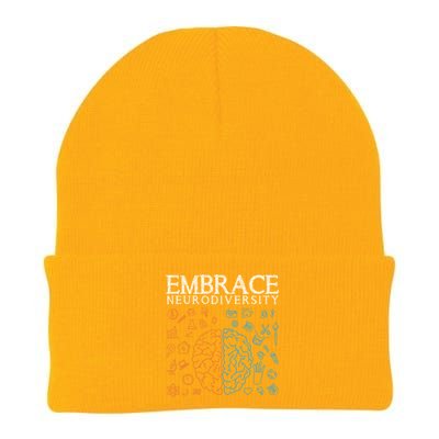 Neurodiversity Embrace Adhd Autism Asd Autism Awareness Day Gift Knit Cap Winter Beanie