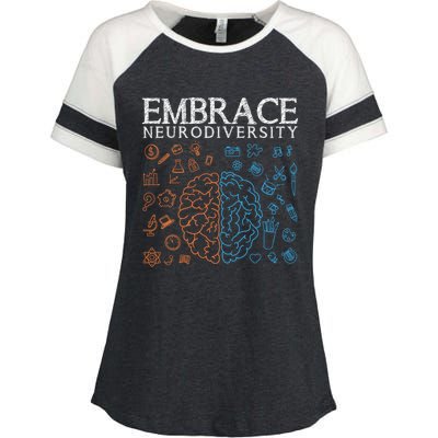 Neurodiversity Embrace Adhd Autism Asd Autism Awareness Day Gift Enza Ladies Jersey Colorblock Tee