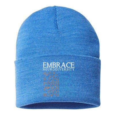 Neurodiversity Embrace Adhd Autism Asd Autism Awareness Day Gift Sustainable Knit Beanie