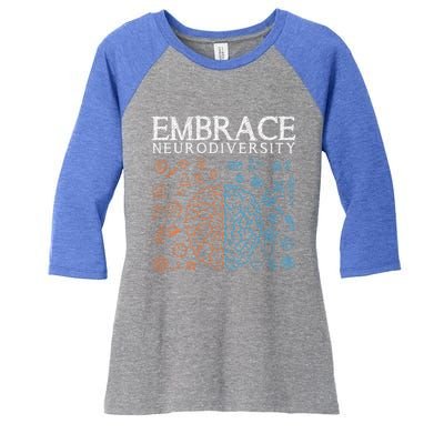 Neurodiversity Embrace Adhd Autism Asd Autism Awareness Day Gift Women's Tri-Blend 3/4-Sleeve Raglan Shirt