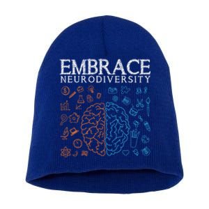 Neurodiversity Embrace Adhd Autism Asd Autism Awareness Day Gift Short Acrylic Beanie