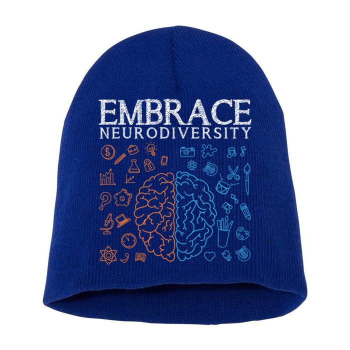 Neurodiversity Embrace Adhd Autism Asd Autism Awareness Day Gift Short Acrylic Beanie