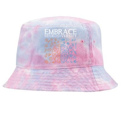 Neurodiversity Embrace Adhd Autism Asd Autism Awareness Day Gift Tie-Dyed Bucket Hat