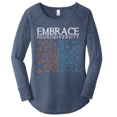 Neurodiversity Embrace Adhd Autism Asd Autism Awareness Day Gift Women's Perfect Tri Tunic Long Sleeve Shirt