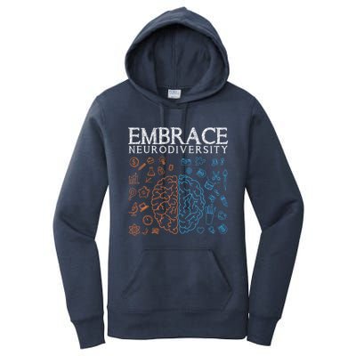 Neurodiversity Embrace Adhd Autism Asd Autism Awareness Day Gift Women's Pullover Hoodie