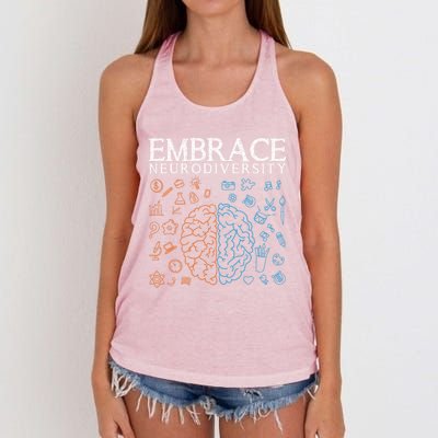 Neurodiversity Embrace Adhd Autism Asd Autism Awareness Day Gift Women's Knotted Racerback Tank