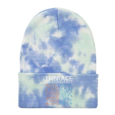 Neurodiversity Embrace Adhd Autism Asd Autism Awareness Day Gift Tie Dye 12in Knit Beanie