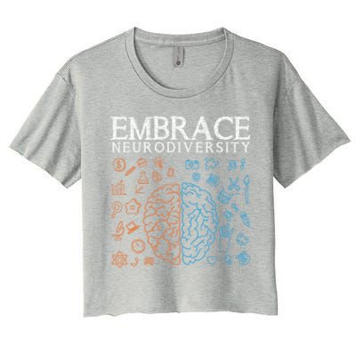 Neurodiversity Embrace Adhd Autism Asd Autism Awareness Day Gift Women's Crop Top Tee