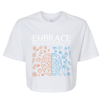 Neurodiversity Embrace Adhd Autism Asd Autism Awareness Day Gift Bella+Canvas Jersey Crop Tee