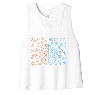 Neurodiversity Embrace Adhd Autism Asd Autism Awareness Day Gift Women's Racerback Cropped Tank