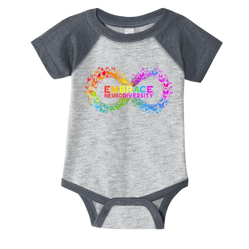 Neurodiversity Embrace ADHD Autism ASD Butterfly Infinity Infant Baby Jersey Bodysuit