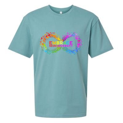 Neurodiversity Embrace ADHD Autism ASD Butterfly Infinity Sueded Cloud Jersey T-Shirt