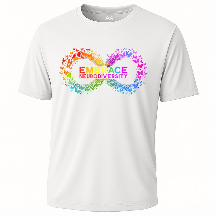 Neurodiversity Embrace ADHD Autism ASD Butterfly Infinity Cooling Performance Crew T-Shirt
