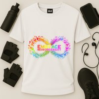 Neurodiversity Embrace ADHD Autism ASD Butterfly Infinity Cooling Performance Crew T-Shirt
