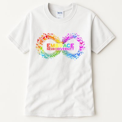 Neurodiversity Embrace ADHD Autism ASD Butterfly Infinity Tall T-Shirt