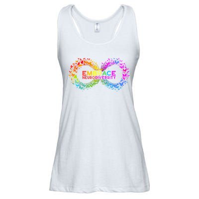 Neurodiversity Embrace ADHD Autism ASD Butterfly Infinity Ladies Essential Flowy Tank