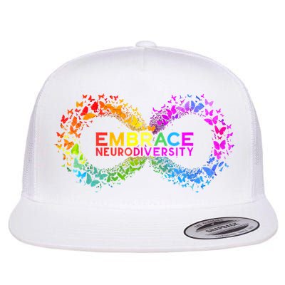 Neurodiversity Embrace ADHD Autism ASD Butterfly Infinity Flatbill Hat