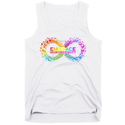 Neurodiversity Embrace ADHD Autism ASD Butterfly Infinity Tank Top