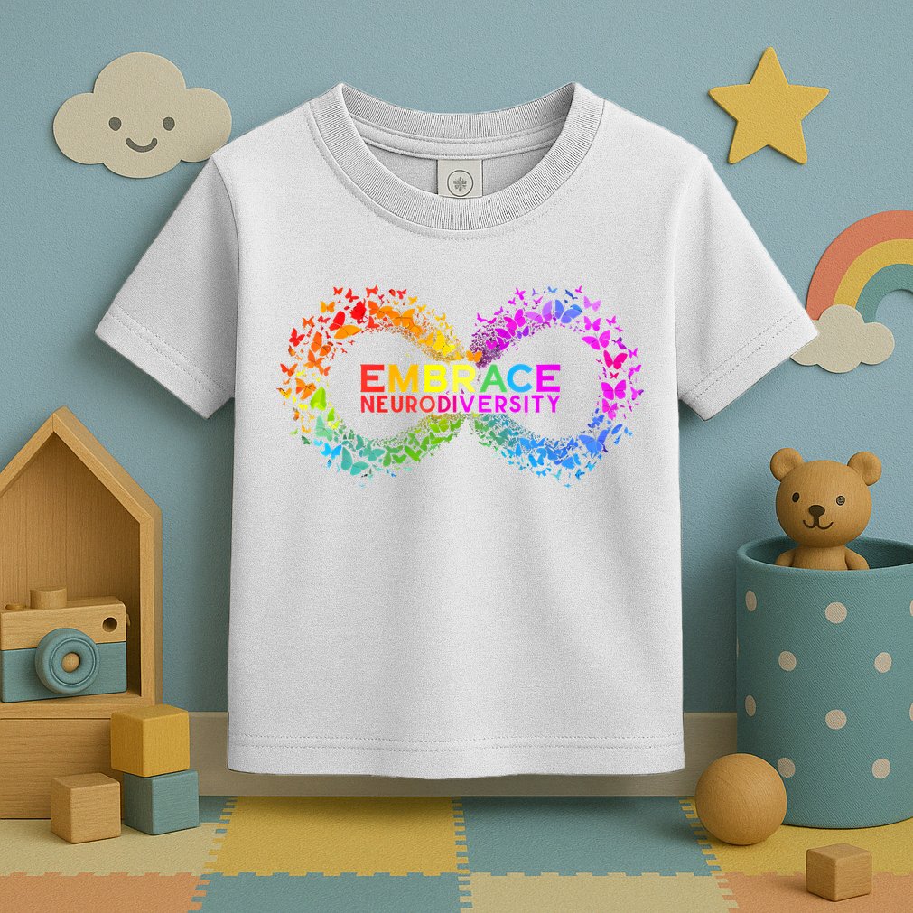 Neurodiversity Embrace ADHD Autism ASD Butterfly Infinity Toddler T-Shirt