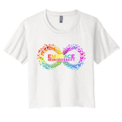 Neurodiversity Embrace ADHD Autism ASD Butterfly Infinity Crop Top
