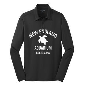 New England Aquarium Boston Ma Silk Touch Performance Long Sleeve Polo