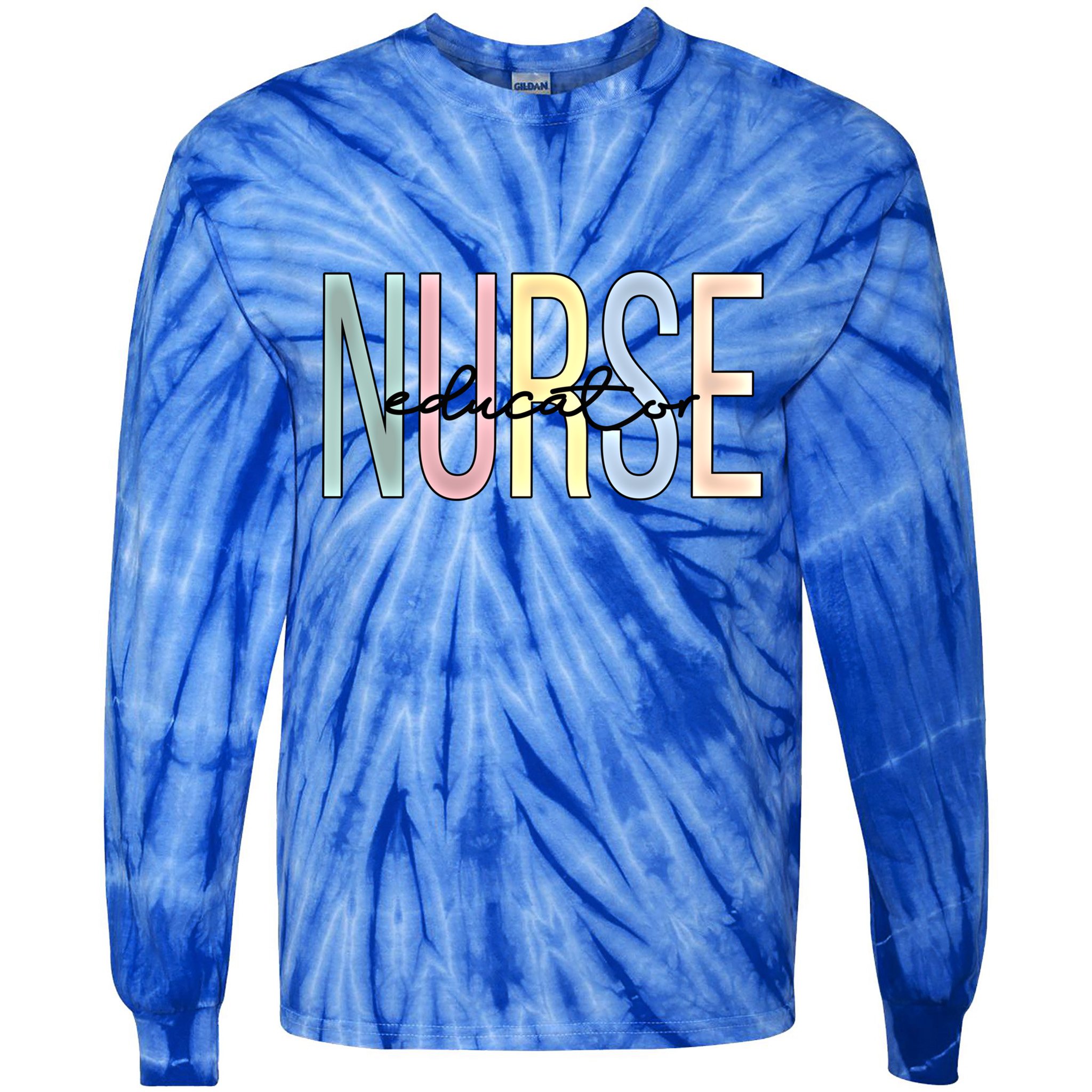 Nurse Educator Boho Nursing Educator Gift Tie-Dye Long Sleeve Shirt