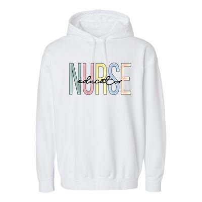 Nurse Educator Boho Nursing Educator Gift Garment-Dyed Fleece Hoodie