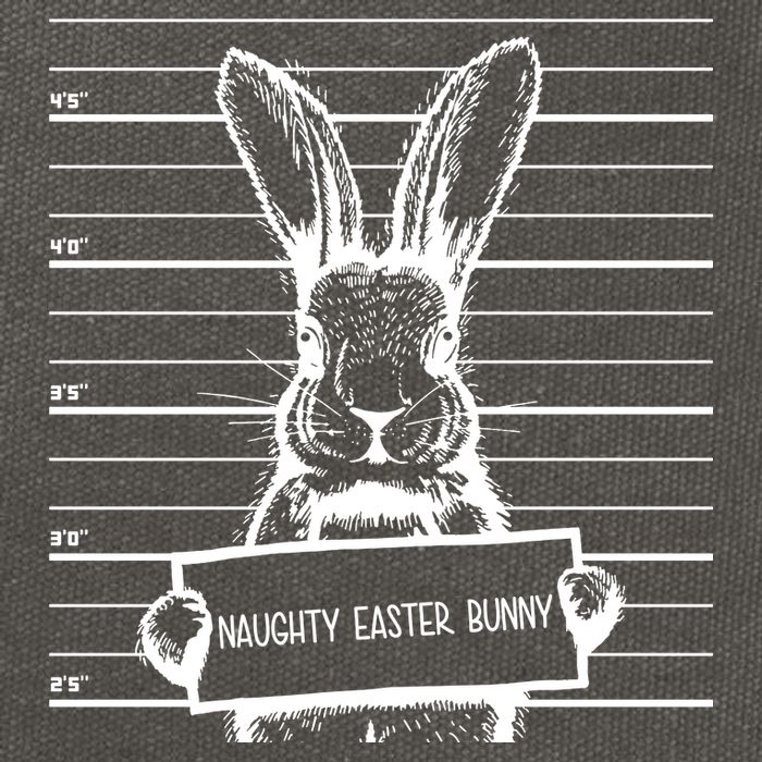 Naughty Easter Bunny Mug Shot Funny Cotton Canvas Backpack