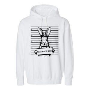 Naughty Easter Bunny Mug Shot Funny Garment-Dyed Fleece Hoodie