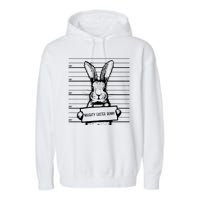 Naughty Easter Bunny Mug Shot Funny Garment-Dyed Fleece Hoodie