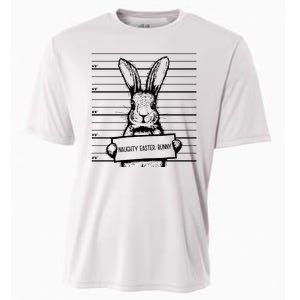 Naughty Easter Bunny Mug Shot Funny Cooling Performance Crew T-Shirt