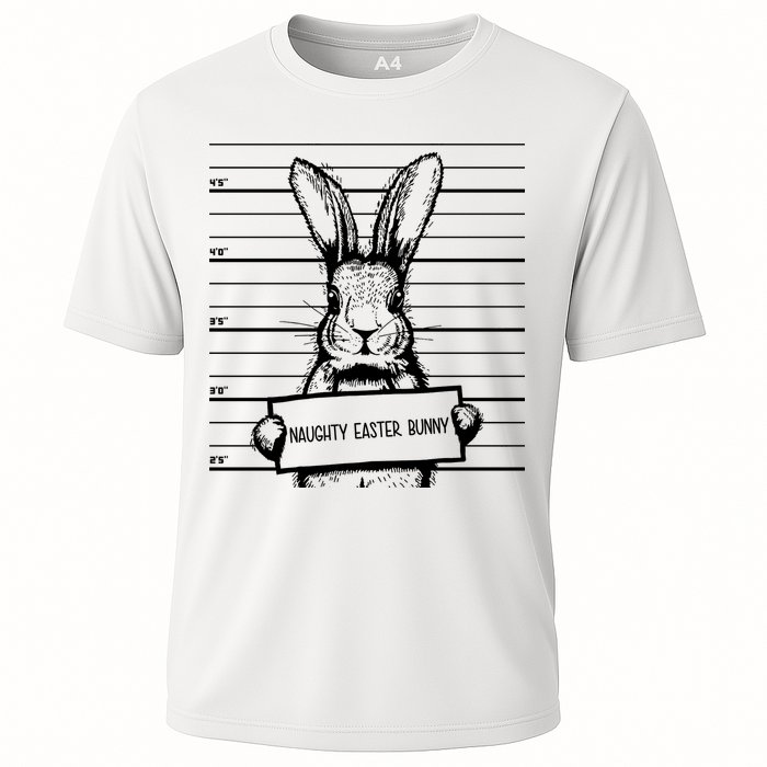Naughty Easter Bunny Mug Shot Funny Cooling Performance Crew T-Shirt