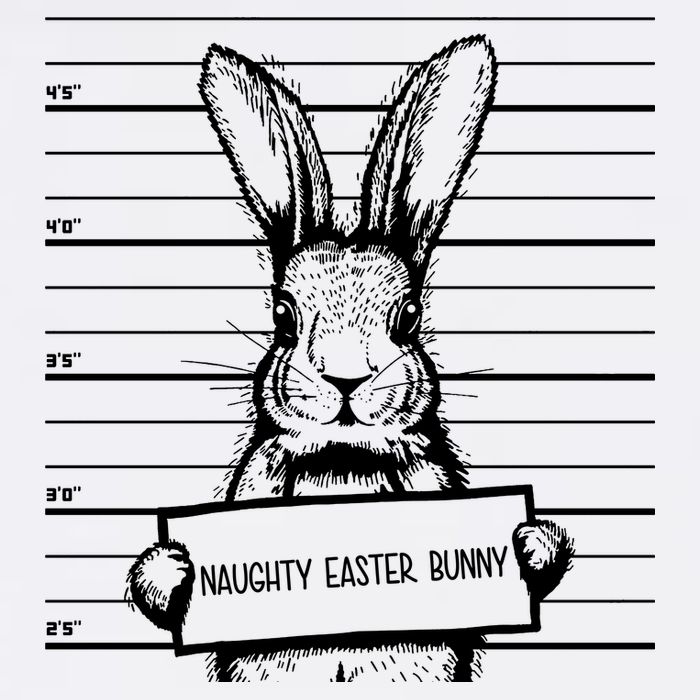 Naughty Easter Bunny Mug Shot Funny Button