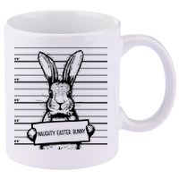 Naughty Easter Bunny Mug Shot Funny 11oz C Handle Ceramic Mug