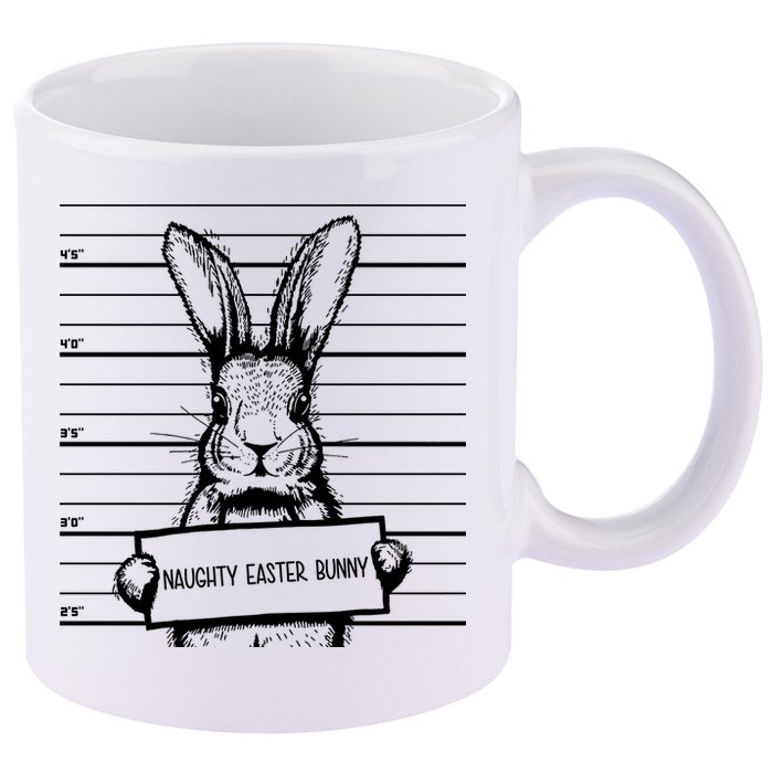 Naughty Easter Bunny Mug Shot Funny 11oz C Handle Ceramic Mug