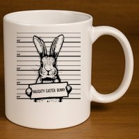 Naughty Easter Bunny Mug Shot Funny 11oz C Handle Ceramic Mug