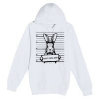 Naughty Easter Bunny Mug Shot Funny Premium Pullover Hoodie