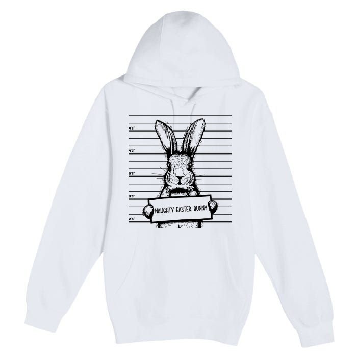 Naughty Easter Bunny Mug Shot Funny Premium Pullover Hoodie