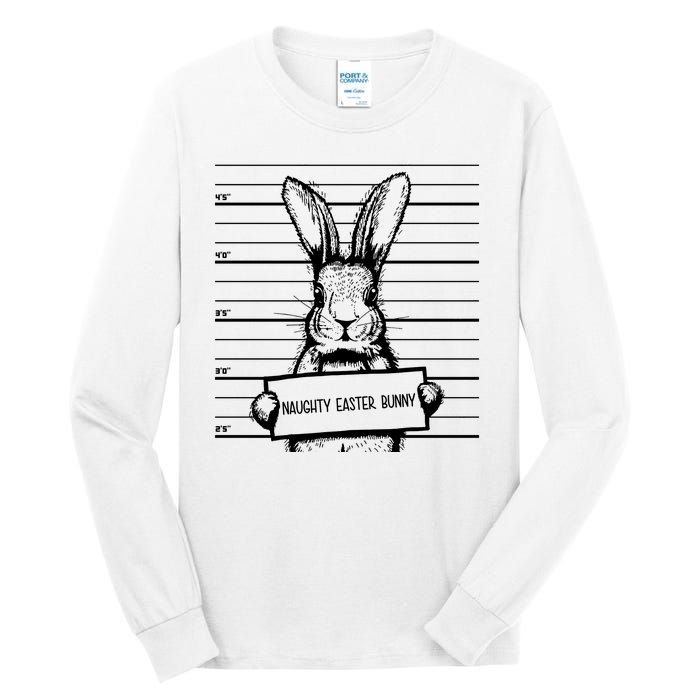 Naughty Easter Bunny Mug Shot Funny Tall Long Sleeve T-Shirt