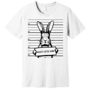 Naughty Easter Bunny Mug Shot Funny Premium T-Shirt