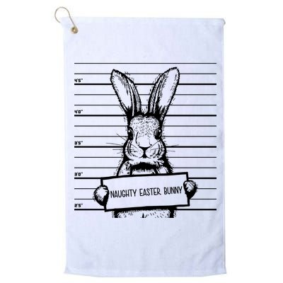 Naughty Easter Bunny Mug Shot Funny Golf Towel
