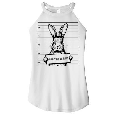 Naughty Easter Bunny Mug Shot Funny Women's Perfect Tri Rocker Tank