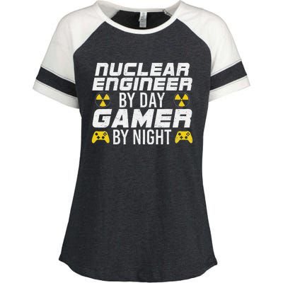 Nuclear Engineer By Day Gamer By Night Nuclear Engineer Enza Ladies Jersey Colorblock Tee