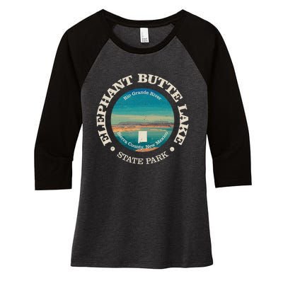 Nature Elephant Butte Lake State Park Hiking Women's Tri-Blend 3/4-Sleeve Raglan Shirt