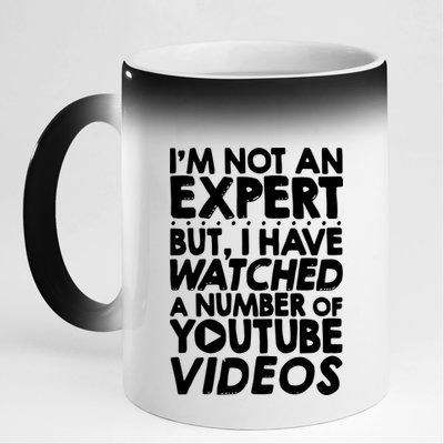 No Expert But I've Watched A Number Of YouTube Videos Funny 11oz Black Color Changing Mug