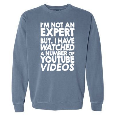 No Expert But I've Watched A Number Of YouTube Videos Funny Garment-Dyed Sweatshirt