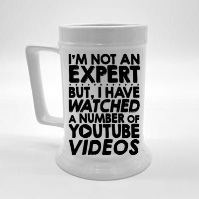 No Expert But I've Watched A Number Of YouTube Videos Funny Beer Stein