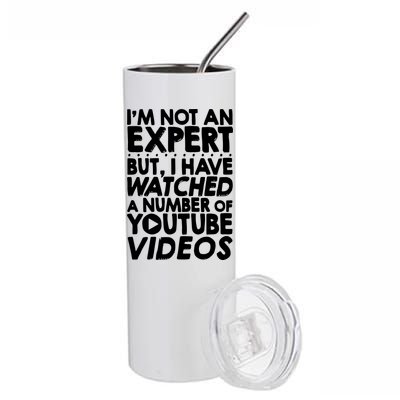 No Expert But I've Watched A Number Of YouTube Videos Funny Stainless Steel Tumbler