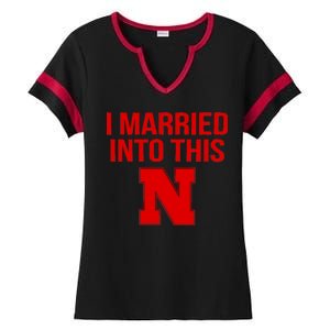 Nebraska Married Into This Ladies Halftime Notch Neck Tee