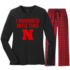 Nebraska Married Into This Women's Long Sleeve Flannel Pajama Set 